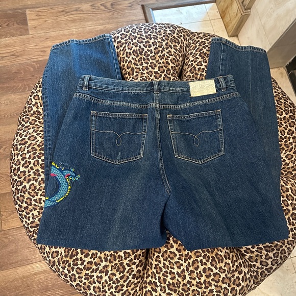 Ralph Lauren Embroidered Dragon Jeans 14W - Picture 2 of 6
